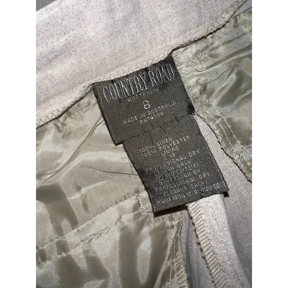 Country Road Organic Linen wide Leg Front Pant Australia Made beige Sz 8 A003940